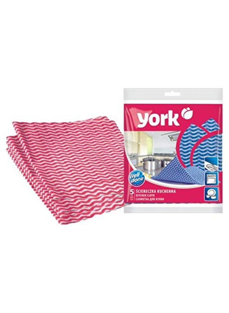 YORK Kitchen Cloth 5 Pc Set   Kitchen Cleaning Towel Everyday Use - Assorted Colors - Image 1
