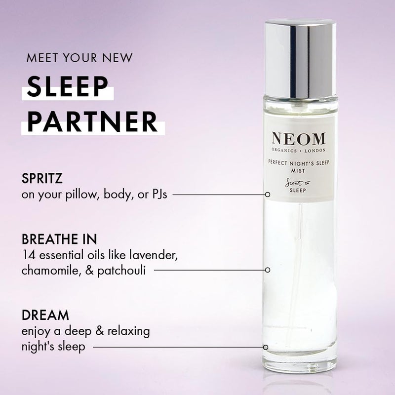 NEOM NEOM - Lavender & Chamomile Mist for Body & Pillow, 1 Fl Oz | Perfect Night's Sleep Range | Essential Oils | Pillow Mist  - Image 2