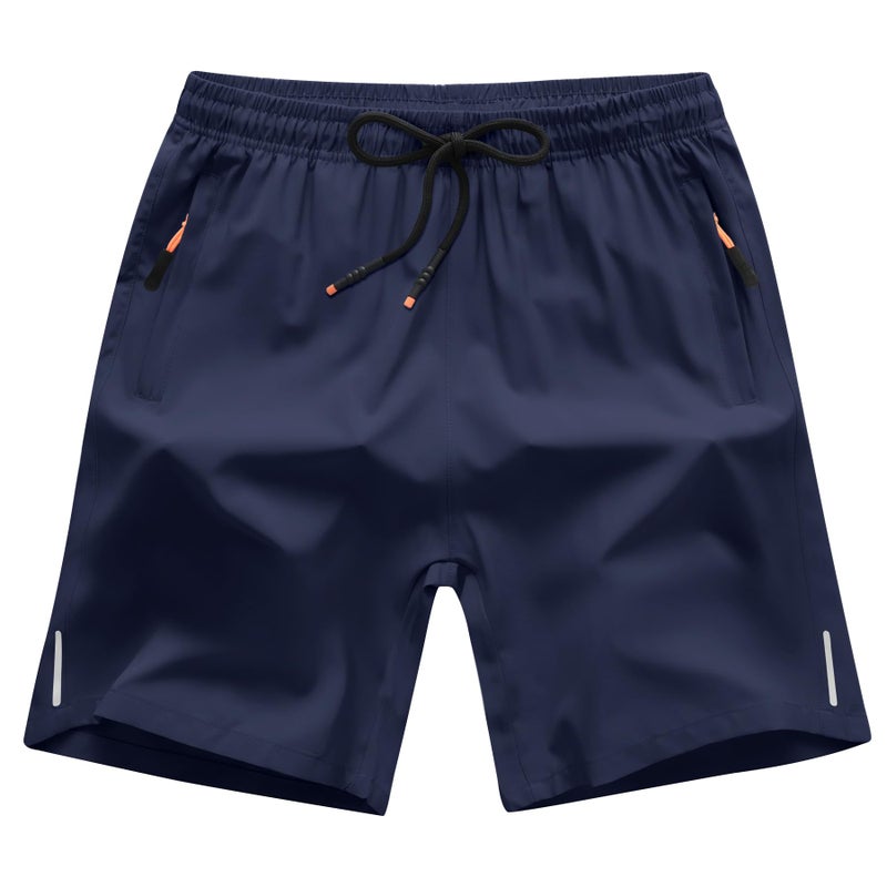ANHDM Boys Athletic Shorts Quick Dry Sport Shorts Lightweight Running Shorts with Zipper Pockets (Pack of 3), Z/Black&Grey&Navy, 13-14T - Image 5