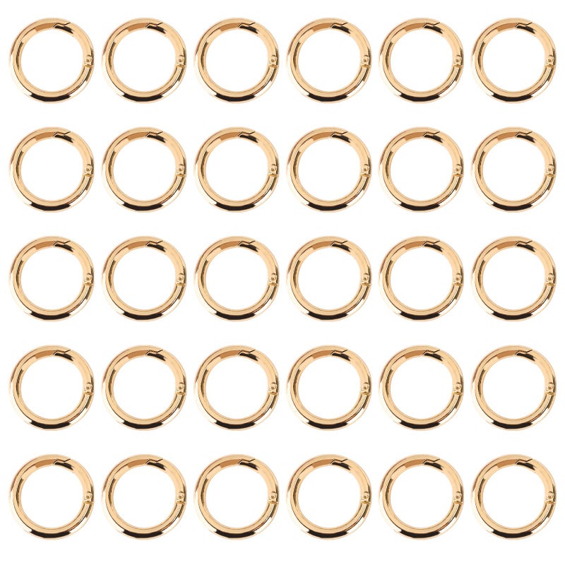 Spring Loaded O Rings 25 Mm Inner Diameter Rust Proof Zinc Alloy Round Spring Hooks - Effortless Secure Closure Quick Attachment Carabiner for Keychains Dog Leashes Craft Projects Bags - Image 1