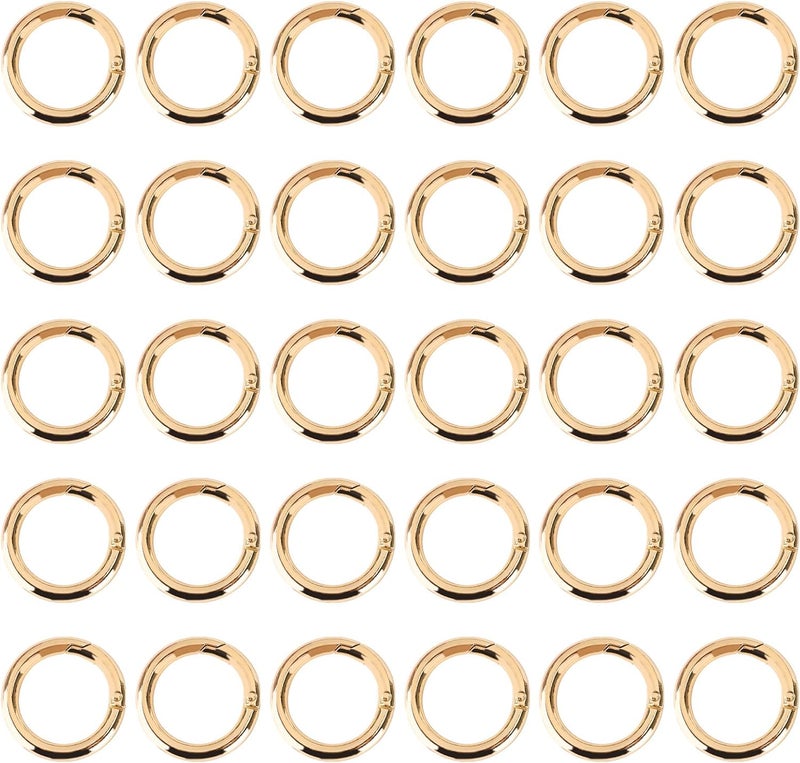 Spring Loaded O Rings 25 Mm Inner Diameter Rust Proof Zinc Alloy Round Spring Hooks - Effortless Secure Closure Quick Attachment Carabiner for Keychains Dog Leashes Craft Projects Bags - Image 2