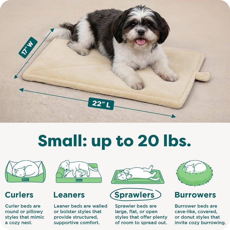 Furhaven ThermaNAP Self-Warming Cat Bed for Indoor Cats & Small Dogs, Washable & Reflects Body Heat - Quilted Faux Fur Reflective Bed Mat - Cream, Small - Image 3
