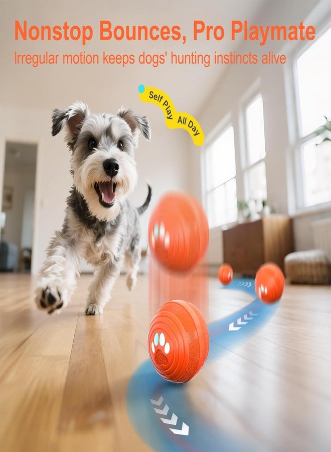 TVM Interactive Dog Ball - Smart Toy for Small and Medium Dogs, Automatic Moving Ball, Rotating & Bouncing, Durable TPU+PC Shell, Toys that Keep Dogs Busy, for Dog (Orange) - Image 3