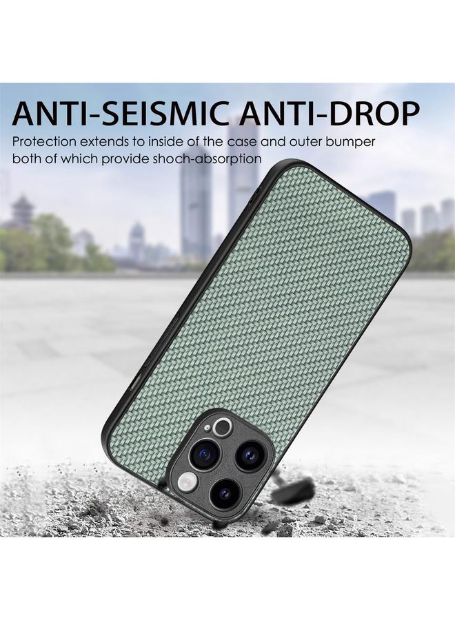 اس-توب جراب خلفي من الجلد بنسيج ألياف الكربون لهاتف iPhone 15 Pro - Image 3