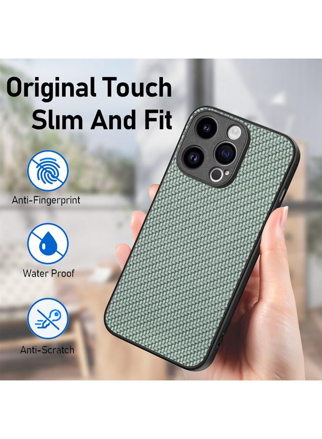 اس-توب جراب خلفي من الجلد بنسيج ألياف الكربون لهاتف iPhone 15 Pro - Image 4