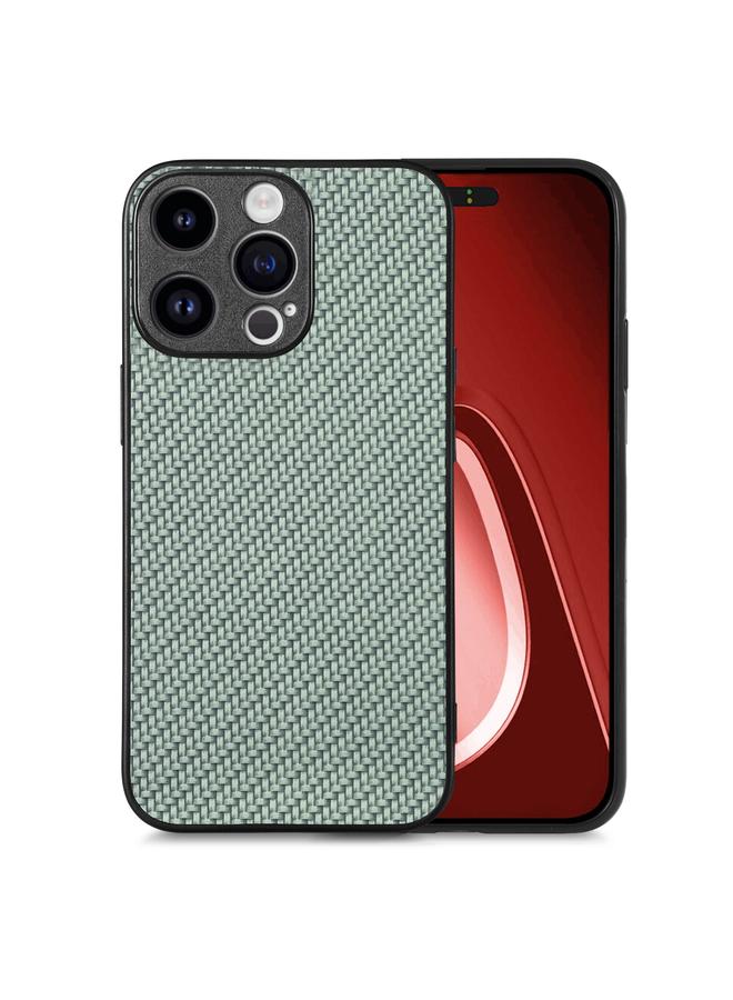 اس-توب جراب خلفي من الجلد بنسيج ألياف الكربون لهاتف iPhone 15 Pro - Image 1