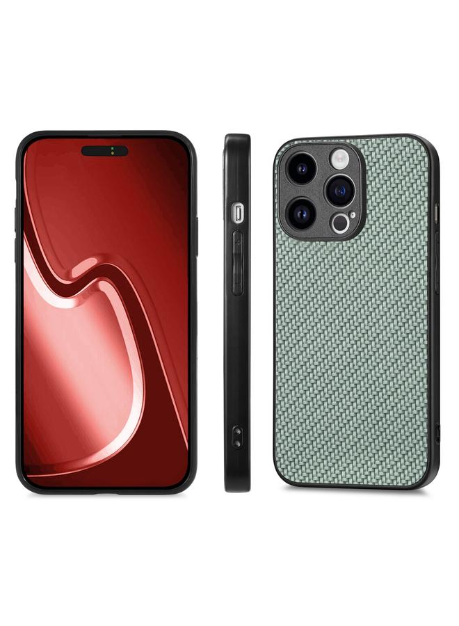 اس-توب جراب خلفي من الجلد بنسيج ألياف الكربون لهاتف iPhone 15 Pro - Image 2