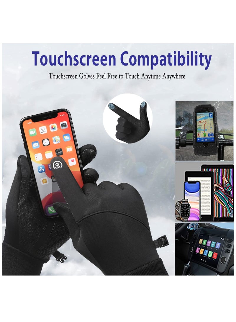 SYOSI Winter Thermal Gloves, Windproof Water-Resistant Gloves Anti-slip Touch Screen Cycling Gloves for Men Women Hiking Climbing Riding Bike Outdoor Sports(M)  - Image 4