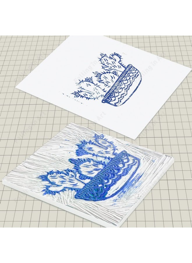 Falling In art - White Rubber Carving Block 8" X 10" Easy Cut Lino Blocks Soft Linoleum Block For Printmaking Stamps Crafts(2 Pack) - Image 1