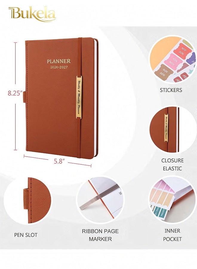 Bukela Planner Notebook 2026-2027, Month Weekly Planner Runs JAN 2026 to JUNE 2027, 2026-2027 Planner with Pen Loop, Back Pocket and Stickers, 18 Months Planner, Monthly Planners 2026-2027 - Image 2