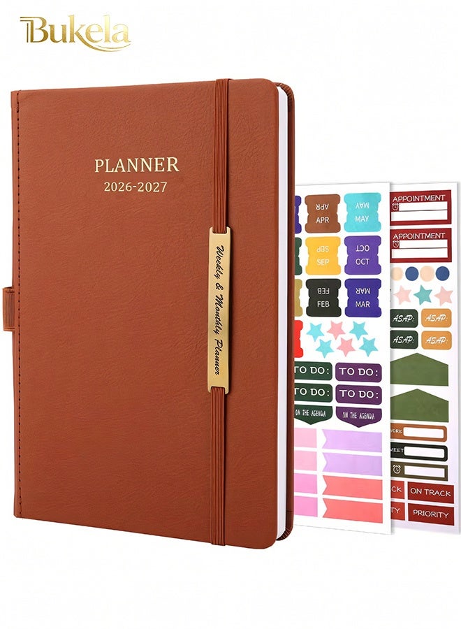 Bukela Planner Notebook 2026-2027, Month Weekly Planner Runs JAN 2026 to JUNE 2027, 2026-2027 Planner with Pen Loop, Back Pocket and Stickers, 18 Months Planner, Monthly Planners 2026-2027 - Image 1