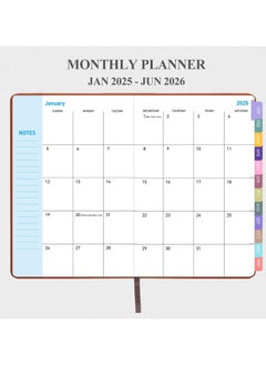 Bukela Planner Notebook 2025-2026, Month Weekly Planner Runs JAN 2025 to JUN 2026, 2025-2026 Planner with Pen Loop, Back Pocket and Stickers, 18 Months Planner, Monthly Planners 2025-2026  - Image 3