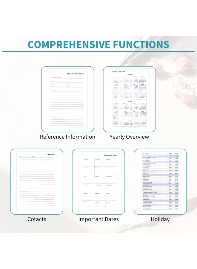 كيلا دفتر تخطيط 2026-2027، مخطط شهري أسبوعي من يناير 2026 إلى يونيو 2027، مخطط 2026-2027 مع حلقة قلم وجيب خلفي وملصقات، مخطط 18 شهرًا، مخططات شهرية 2026-2027 - Image 5