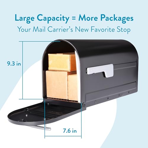 Architectural Mailboxes 7900-7B-SR-10 Boulder Postmount Mailbox, Large, Black - Image 2