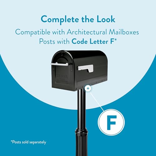 Architectural Mailboxes 7900-7B-SR-10 Boulder Postmount Mailbox, Large, Black - Image 4