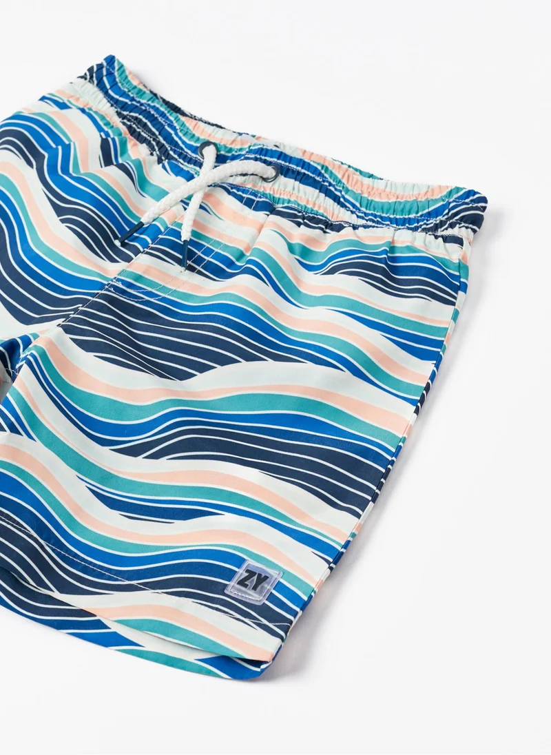 Zippy Zippy Swim Shorts With Waves Pattern For Boys