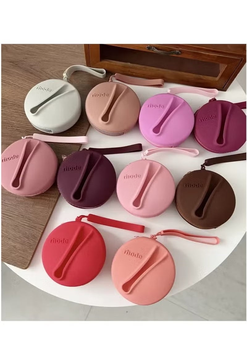 rhode Lipstick Holder Bag Coin Purse Lip Glaze Organizer Storage Bag Toast Ribbon (light orange ) - Image 4