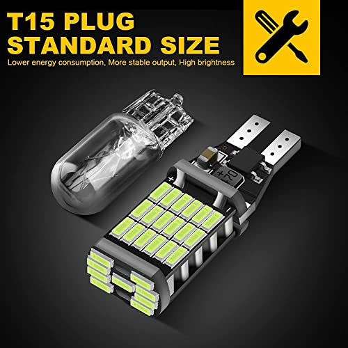 Automaze T15 W6W 912 921, LED Car Truck Backup Reverse Lights, 4014 Chipset 45 SMD (Ice Blue) - Image 5