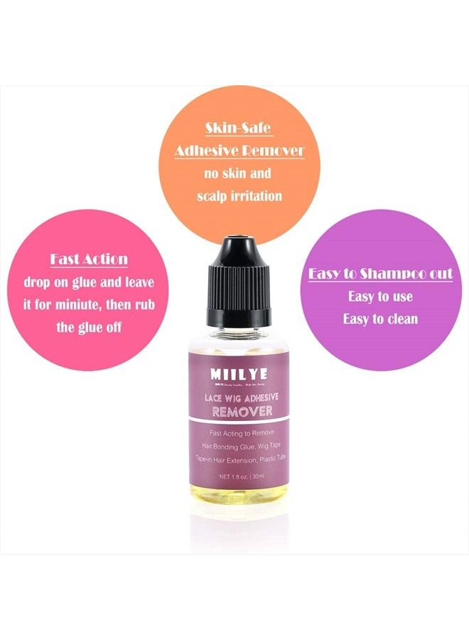 MIILYE Wig Adhesive and Glue Remover Set, Invisible Waterproof MIILYE Hair Replacement Bonding Glue + Solvent, Light Hold for Lace Front Wig and Poly Hairpieces, Toupee, Cosmetic Hair Systems - Image 5