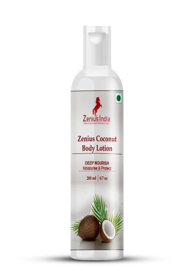 Zenius India لوشن الجسم بجوز الهند من زينوس | لوشن متطور لتغذية الجسم بعمق | ترطيب عميق، بشرة ناعمة غير لزجة | مناسب لجميع أنواع البشرة | 200 مل (عبوة واحدة) - Image 1