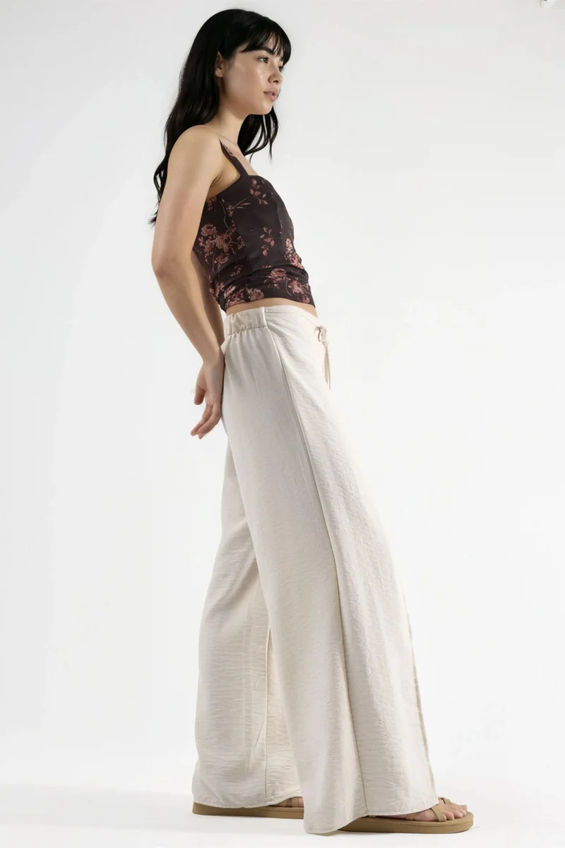 بوسيم BUSEM Drawstring Waist Crepe Trousers with Tie Detail
