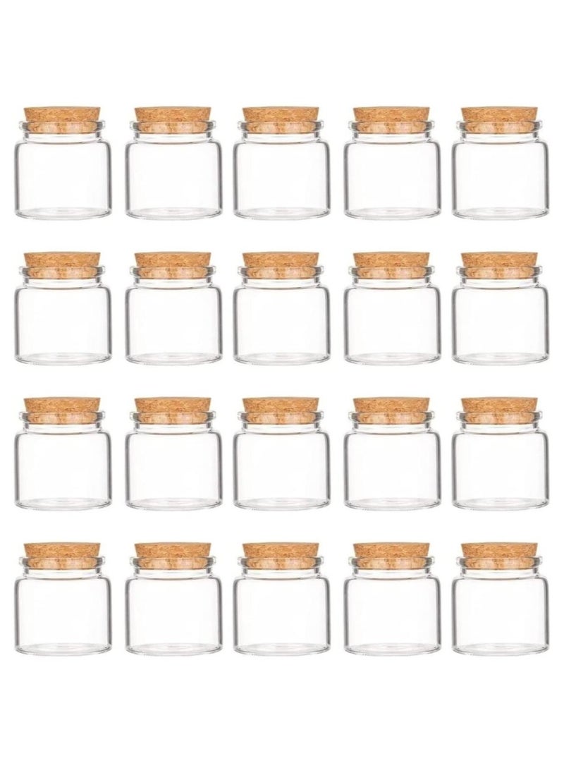 FUFU - 20 Pcs Cork Stoppers Glass Bottles 50ml Yogurt Pudding Bottle Mini Mason Jar Small Glass Bottles With Cork Lid for Wedding Favors Wishing Bottles - Image 1