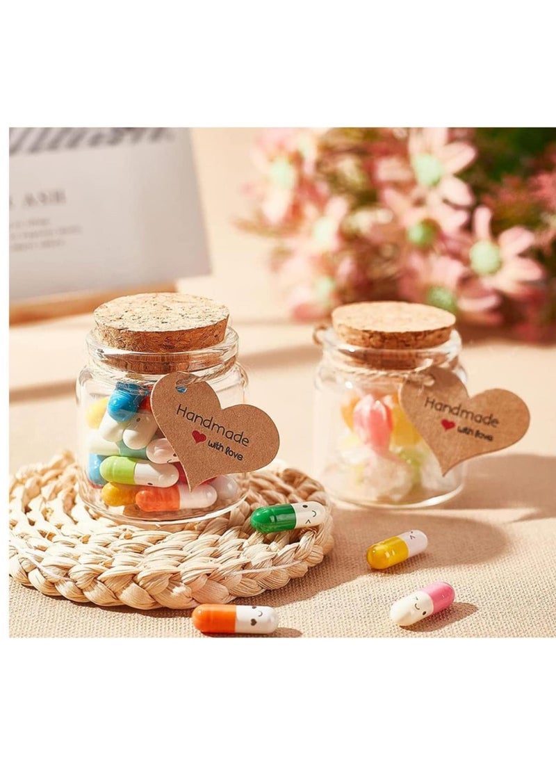 FUFU - 20 Pcs Cork Stoppers Glass Bottles 50ml Yogurt Pudding Bottle Mini Mason Jar Small Glass Bottles With Cork Lid for Wedding Favors Wishing Bottles - Image 1