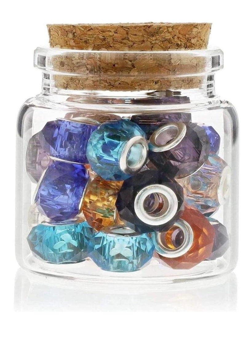 FUFU - 20 Pcs Cork Stoppers Glass Bottles 50ml Yogurt Pudding Bottle Mini Mason Jar Small Glass Bottles With Cork Lid for Wedding Favors Wishing Bottles - Image 1
