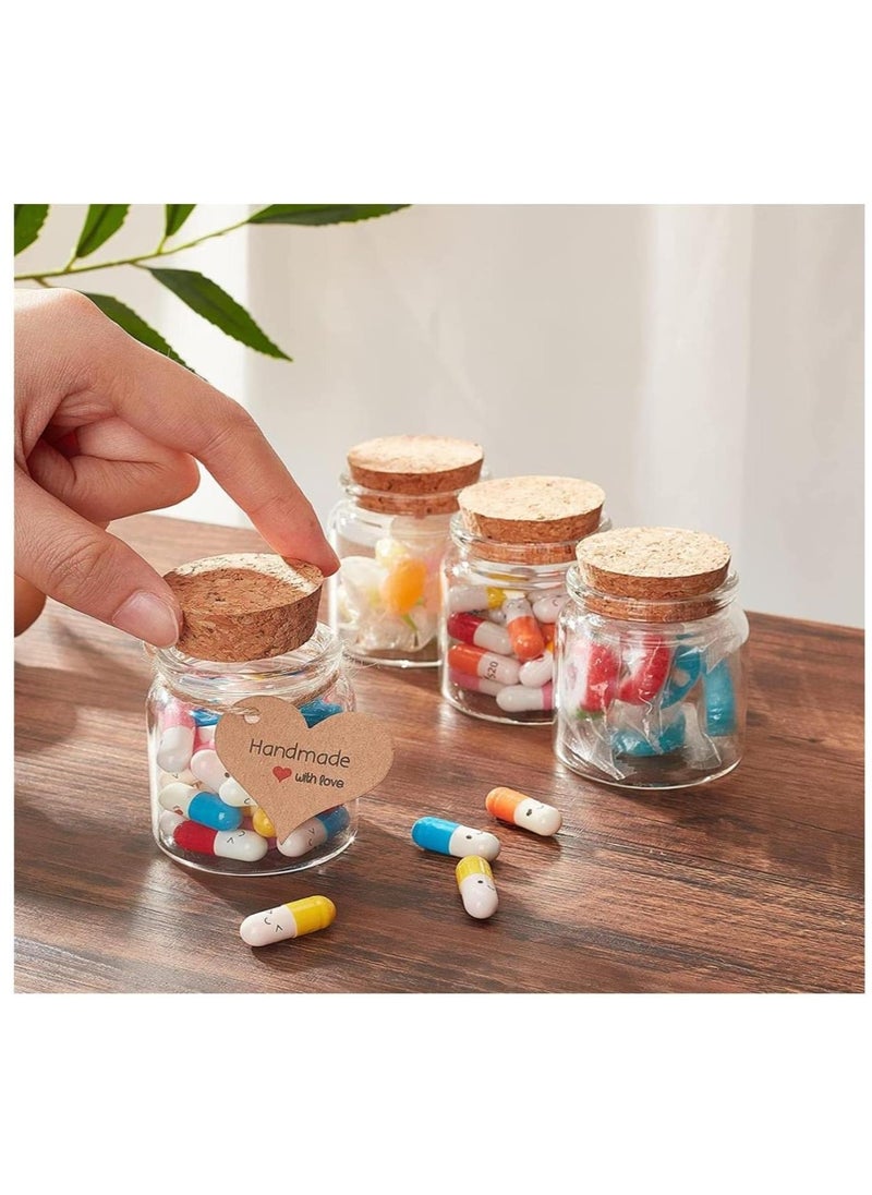 FUFU - 20 Pcs Cork Stoppers Glass Bottles 50ml Yogurt Pudding Bottle Mini Mason Jar Small Glass Bottles With Cork Lid for Wedding Favors Wishing Bottles - Image 1