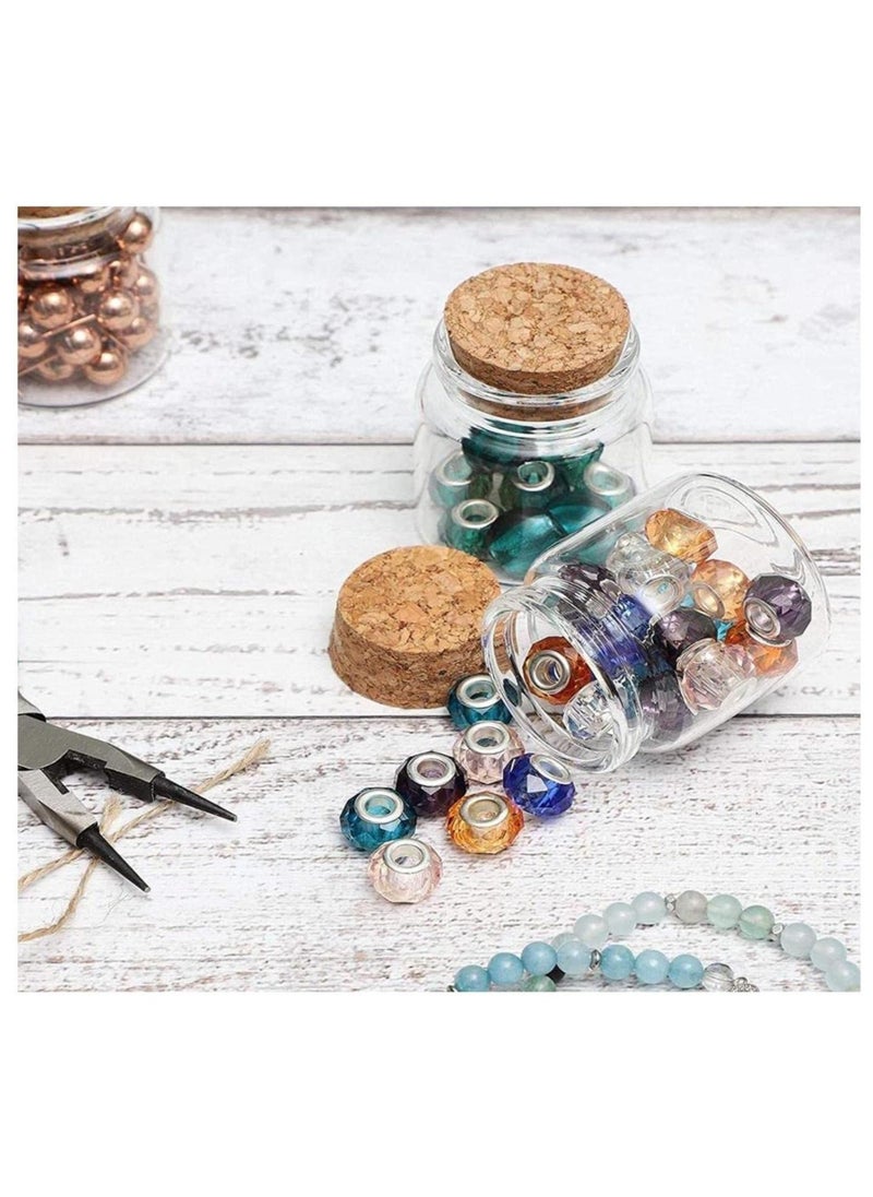FUFU - 20 Pcs Cork Stoppers Glass Bottles 50ml Yogurt Pudding Bottle Mini Mason Jar Small Glass Bottles With Cork Lid for Wedding Favors Wishing Bottles - Image 1