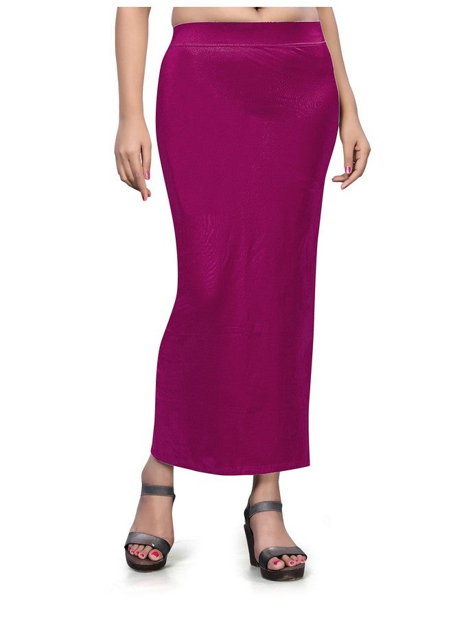 Mehrang Stretchable Saree Shapewear Petticoat for Women, Cotton Blended,Petticoat,Skirts for Women,Shape Wear Dress for Saree Magenta - Image 1