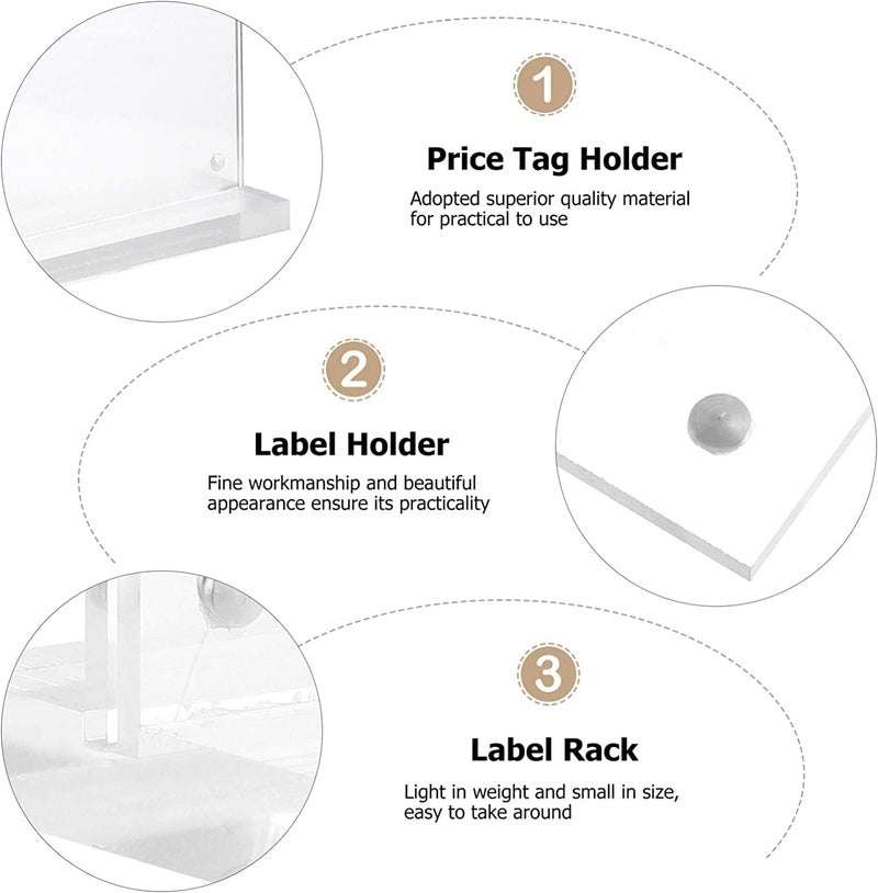 SYOSI A5 Acrylic Sign Holders T Shape Table Top Menu Display Stand Menu Ad Frame for Restaurants Promotions Photo Frames Classroom Vertical - Image 4