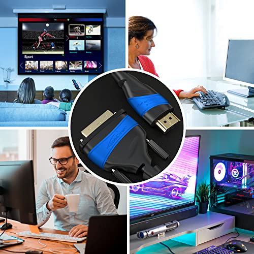 KabelDirekt HDMI DVI Adapter Cable with A.I.S. Signal-Interference Protection – 6ft (bi-Directional DVI-D 24+1/HDMI Monitor Cable, PC/Laptop to Monitor/TV, Full HD/1080p) by CableDirect - Image 3