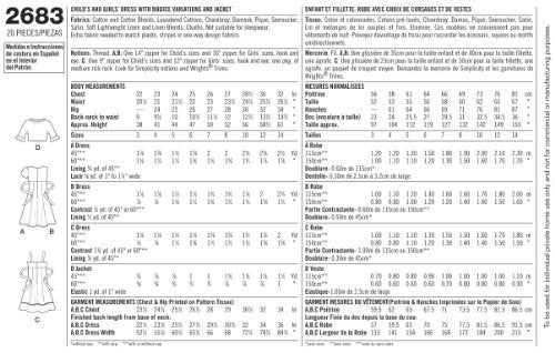 Simplicity Sewing Pattern 2683 Girls Dress with Bodice Variations and Jacket Sizes: K5 (7-8-10-12-14) - Image 3