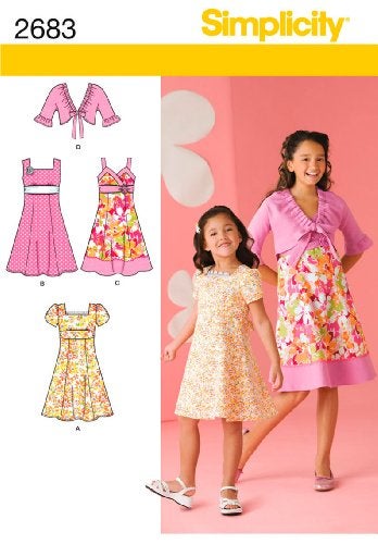 Simplicity Sewing Pattern 2683 Girls Dress with Bodice Variations and Jacket Sizes: K5 (7-8-10-12-14) - Image 4
