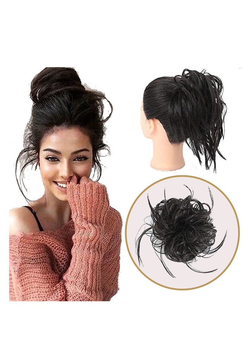 Estelle Messy Cocktail Bun hair bun hair bang hair extension elastic hair ban Hair Piece Hair Tousled Updo Hair Extensions Hairpiece Synthetic Hair Extensions Scrunchies Hairpiece for Women #2/30 - Image 1
