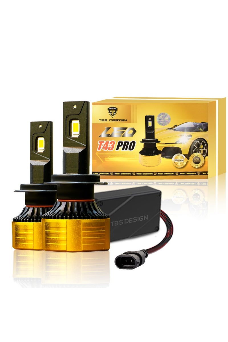 TBS DESIGN Toby's T43 PRO 2 Pieces Car LED Headlight Original 55W/piece Power 11000/piece Lumens With Color Temperature 4300K H-11 - Image 1