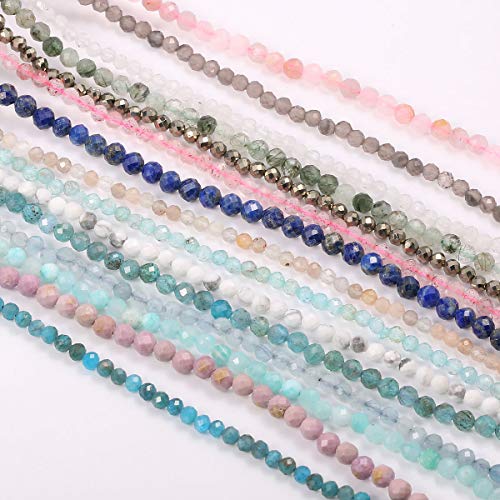 LHJ Natural Faceted Rose Quartz Beads Natural Stones Loose Bead for Jewelry Making Bracelet Necklace (Size 2mm,Length 15") - Image 4