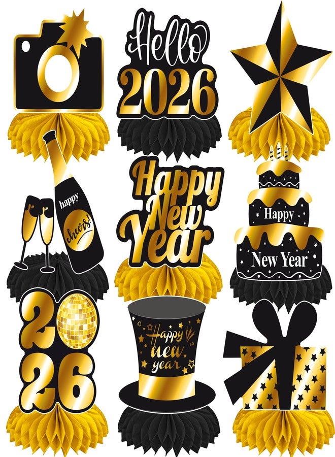 اوموني زينة طاولة على شكل خلية نحل، زينة لحفلة رأس السنة الجديدة 2026، 12 قطعة، زينة رأس السنة الجديدة، زينة طاولة ترحيبية لعام 2026، لوازم احتفالات رأس السنة الجديدة 2026 - Image 1