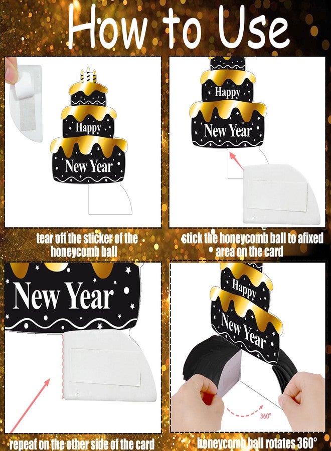 اوموني زينة طاولة على شكل خلية نحل، زينة لحفلة رأس السنة الجديدة 2026، 12 قطعة، زينة رأس السنة الجديدة، زينة طاولة ترحيبية لعام 2026، لوازم احتفالات رأس السنة الجديدة 2026 - Image 3