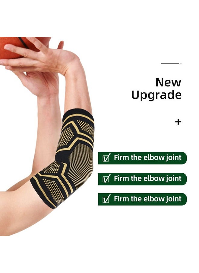 Generic 1 Copper Elbow Compression Sleeve, Tennis Elbow Brace For Men And Women For Arthritis, Tendonitis, Bursitis, Sprains, Joint Pain Relief, Weightlifting (Copper Black, XL)  - Image 4