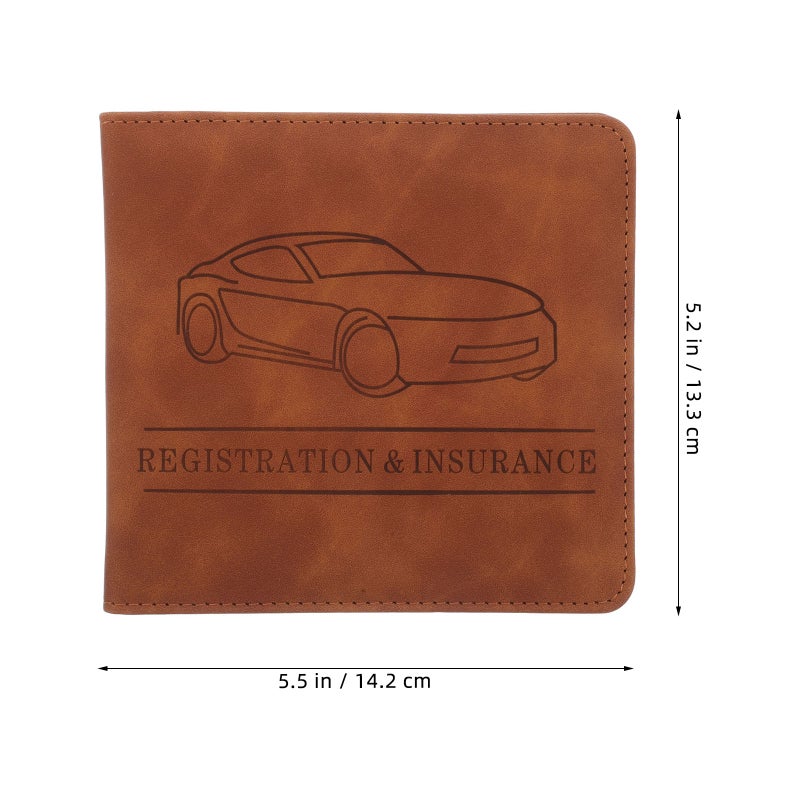 Car Insurance And Registration Holder Pu Leather Vehicle Essential Paperwork Box Organizer Wallet Case For Insurance Card Driver License Paperwork - Image 5