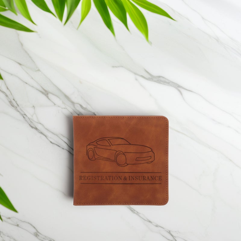 Car Insurance And Registration Holder Pu Leather Vehicle Essential Paperwork Box Organizer Wallet Case For Insurance Card Driver License Paperwork - Image 4