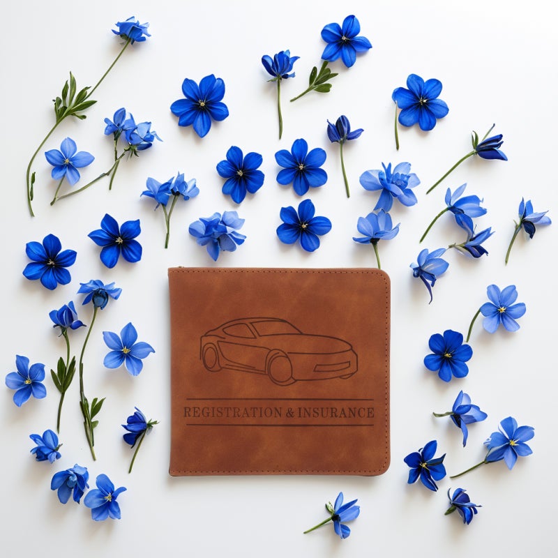 Car Insurance And Registration Holder Pu Leather Vehicle Essential Paperwork Box Organizer Wallet Case For Insurance Card Driver License Paperwork - Image 3