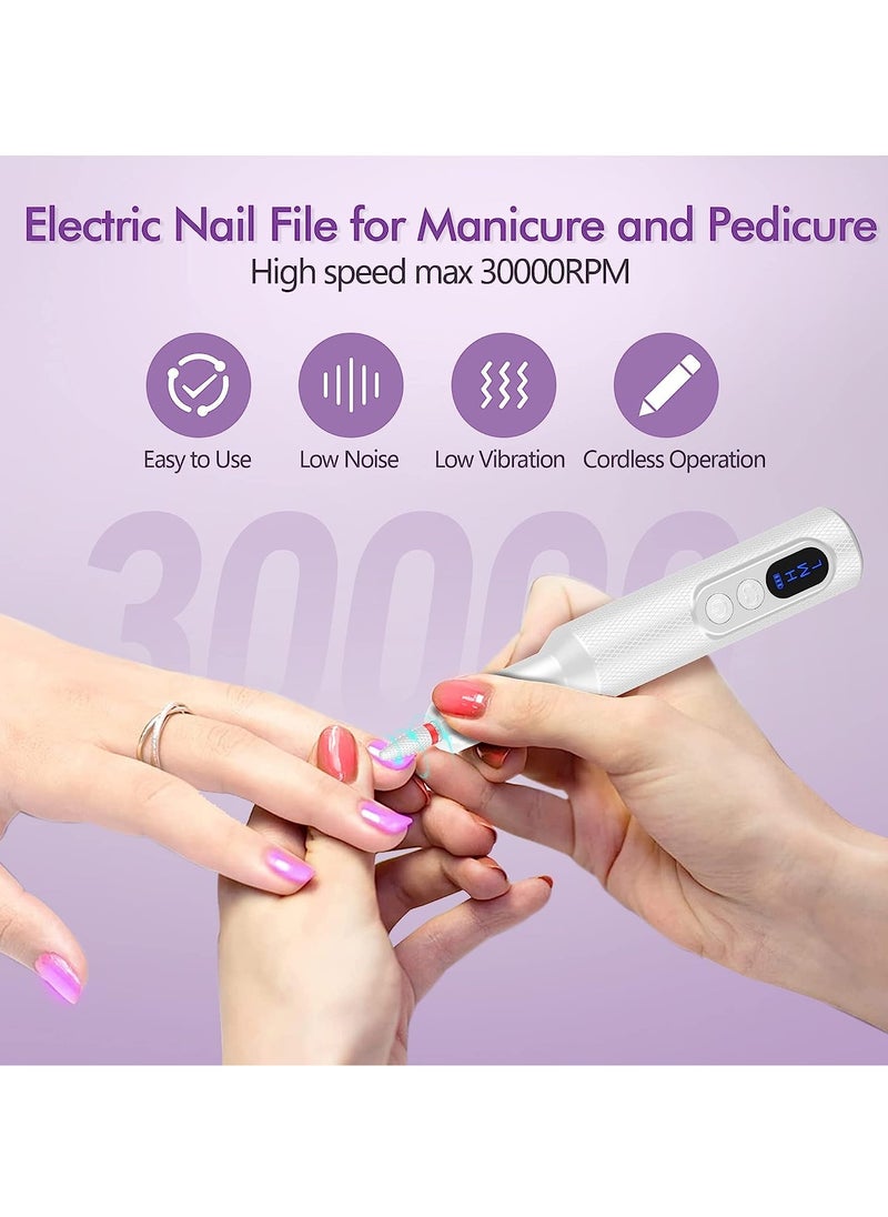 Generic Cordless Nail Drill For Gel Manicures, Professional Electric Nail File For Salon And Home (White)  - Image 2