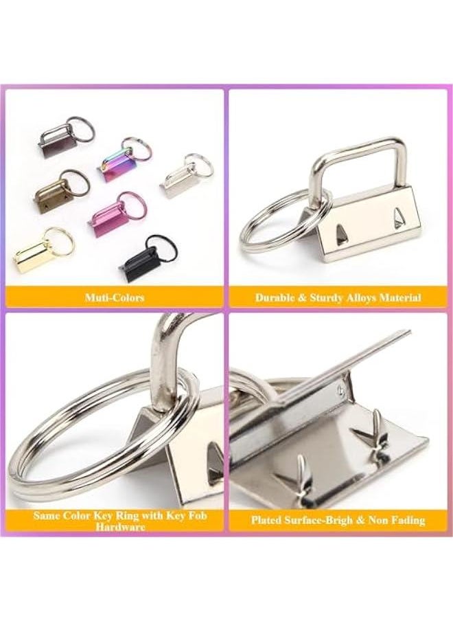 FYLX - Key Fob Hardware Set for Key Chain Making  42PCS 1 Inch Keychain Hardware in 7 Colors  Supplies for Wristlet Keychain Key Lanyard - Image 1