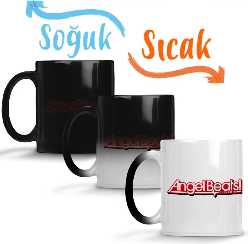 Baskı Dükkanı Print Shop Angel Beats Enjeru Bitsu Yuzuru Otonashi Magic Mug Porcelain