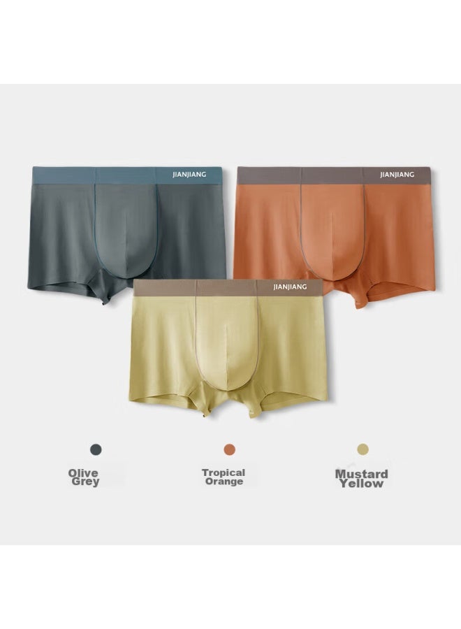 Athlete Jianjian 60s Silk-like Seamless Men's Underwear, Men's Invisible Boxer Briefs, 5a Antibacterial, Youth Trendy, 3-pack - Image 2