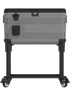 Cosmoplast 70L KeepCold Patio Icebox Cart with Wheels (Grey)  - Image 2