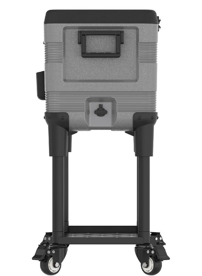 Cosmoplast 70L KeepCold Patio Icebox Cart with Wheels (Grey)  - Image 4